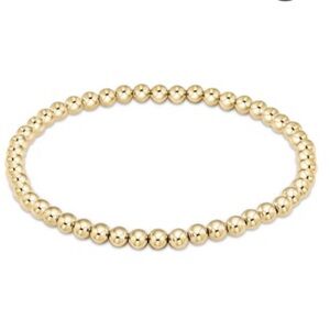 E Newton Extends Polished Gold Bead Stretch Bracelet